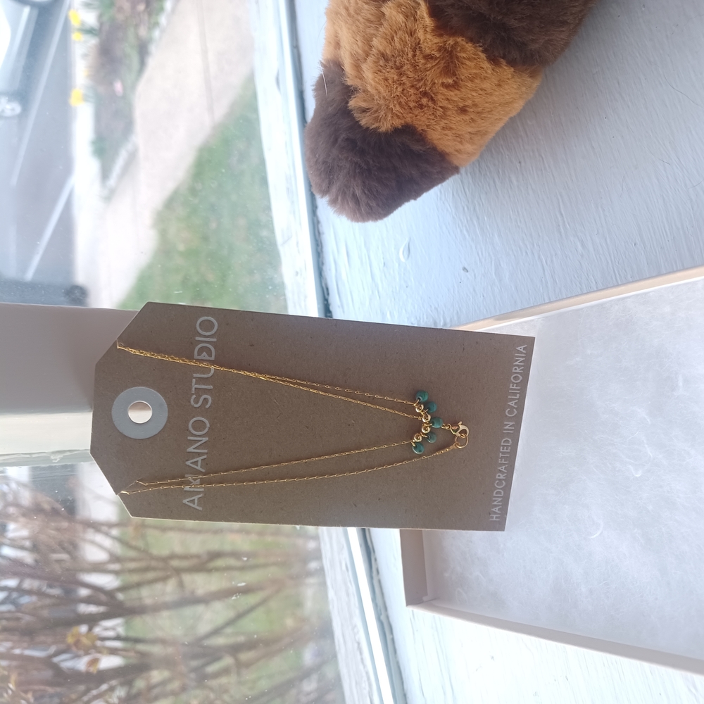 Amano Studio Gold Necklace with Teal/Blue Accents